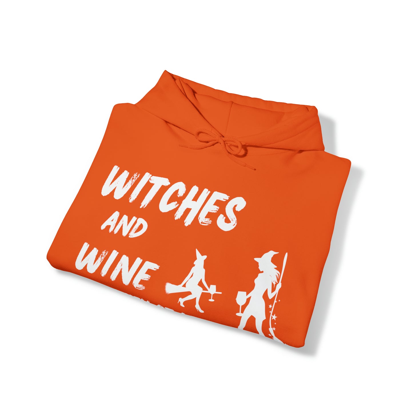 Halloween Hoodie, Witches and Wine, White Text