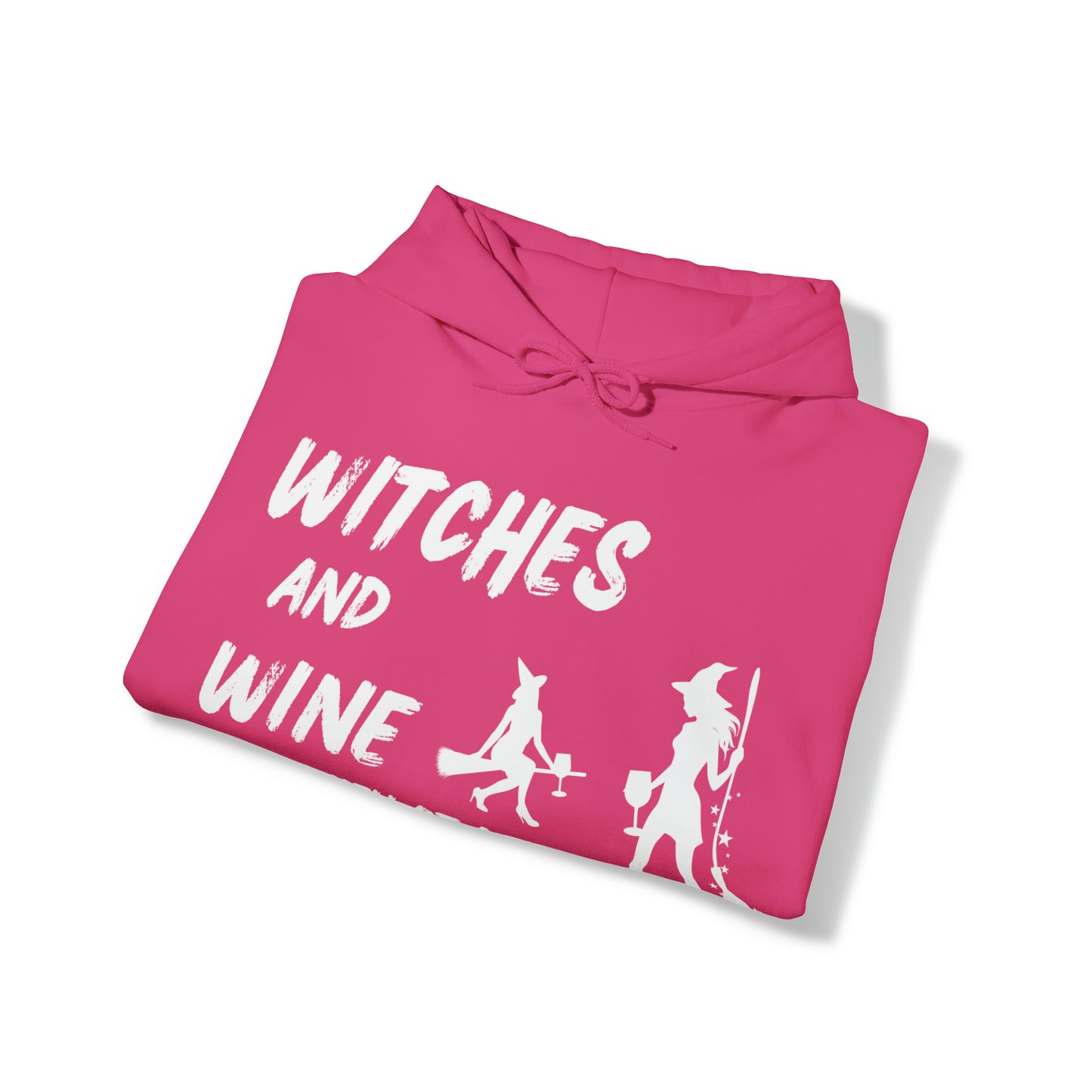 Halloween Hoodie, Witches and Wine, White Text