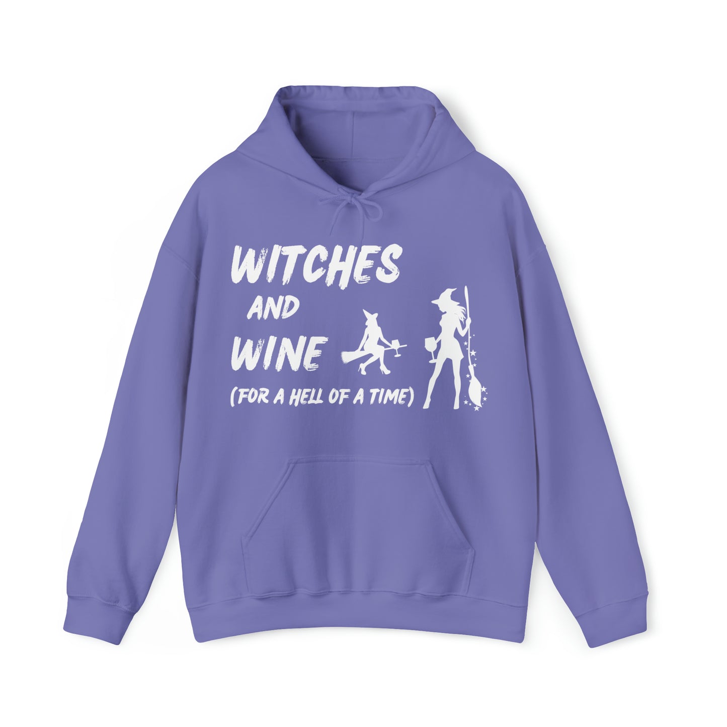 Halloween Hoodie, Witches and Wine, White Text