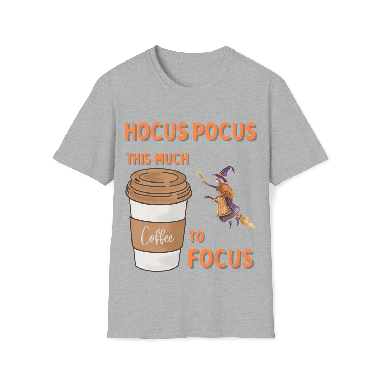 Halloween T-Shirt, Hocus Pocus Focus, Orange Text