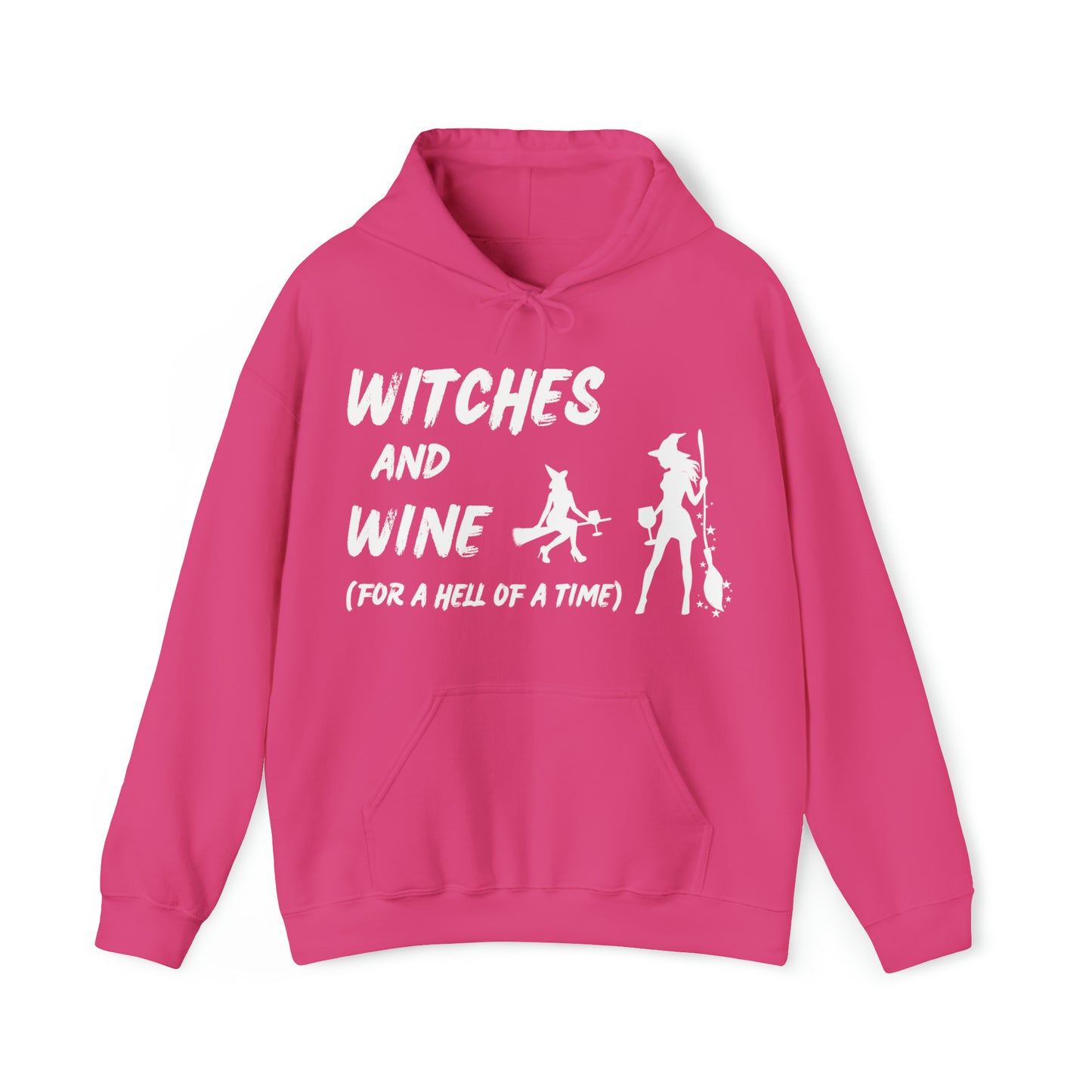 Halloween Hoodie, Witches and Wine, White Text