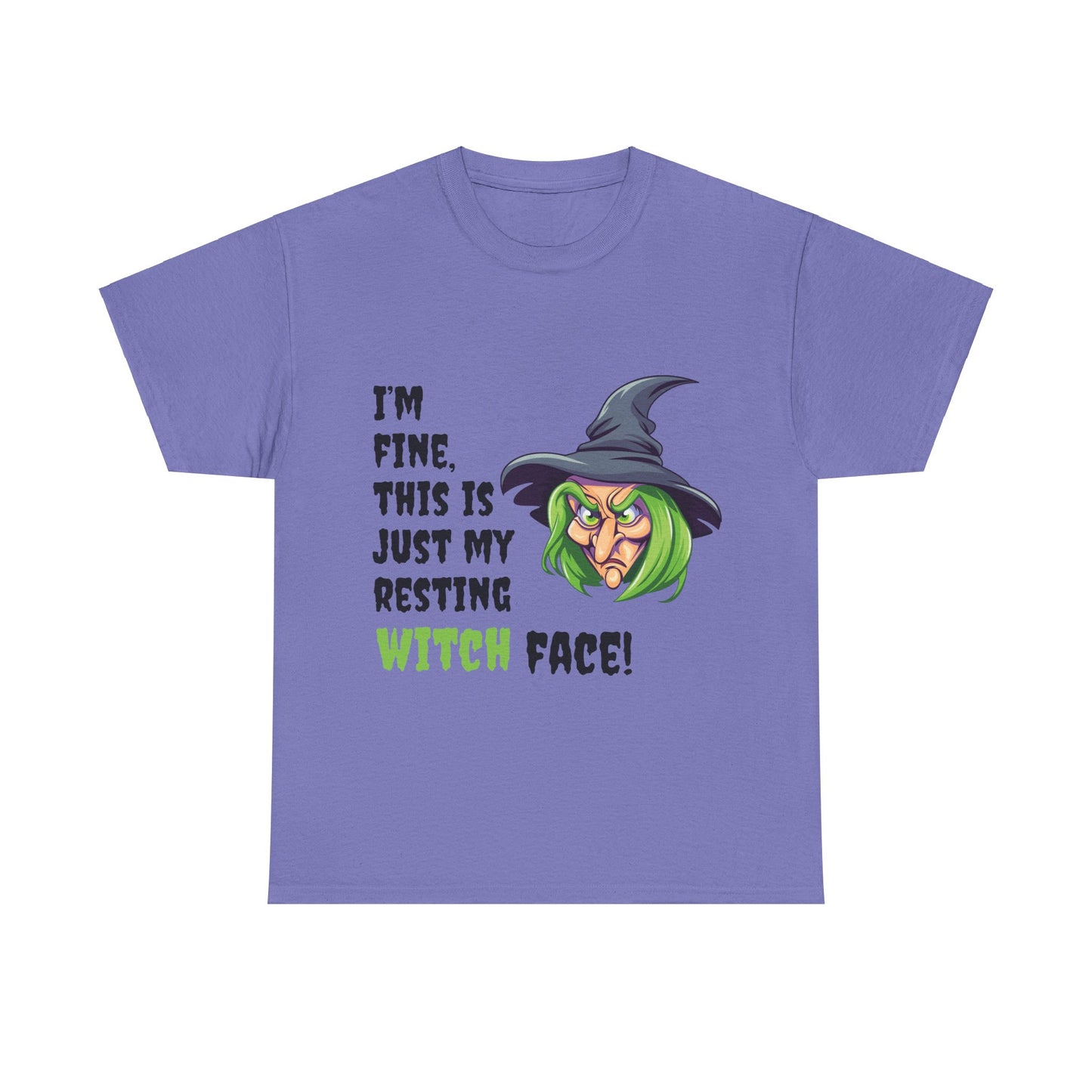Halloween T - shirt - Resting Witch Face design - Front and Back Print