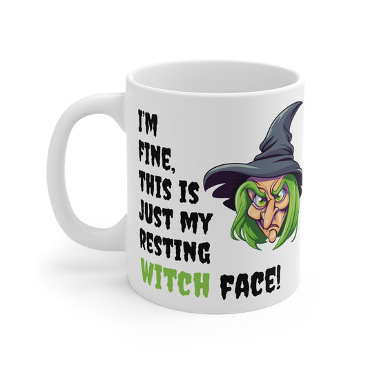 Halloween Mug with resting Witch face joke quote - Mug