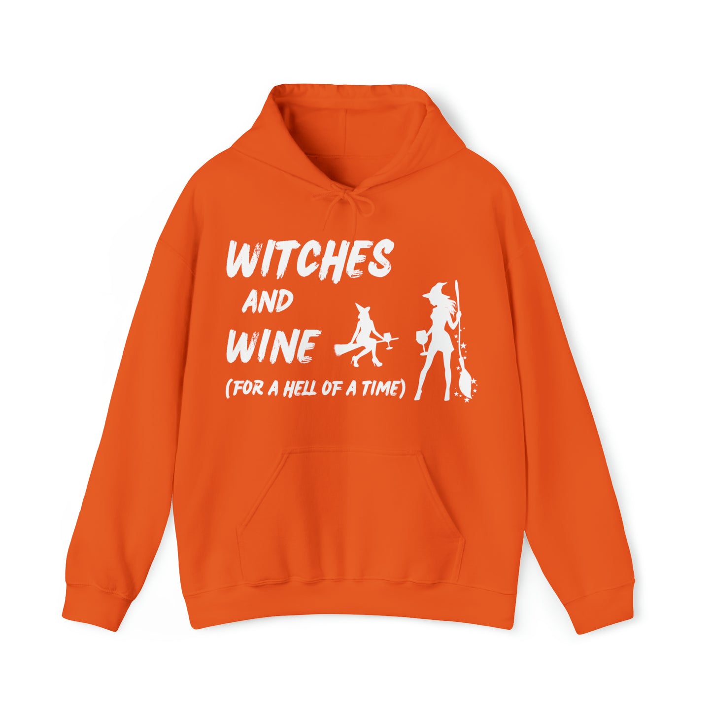 Halloween Hoodie, Witches and Wine, White Text