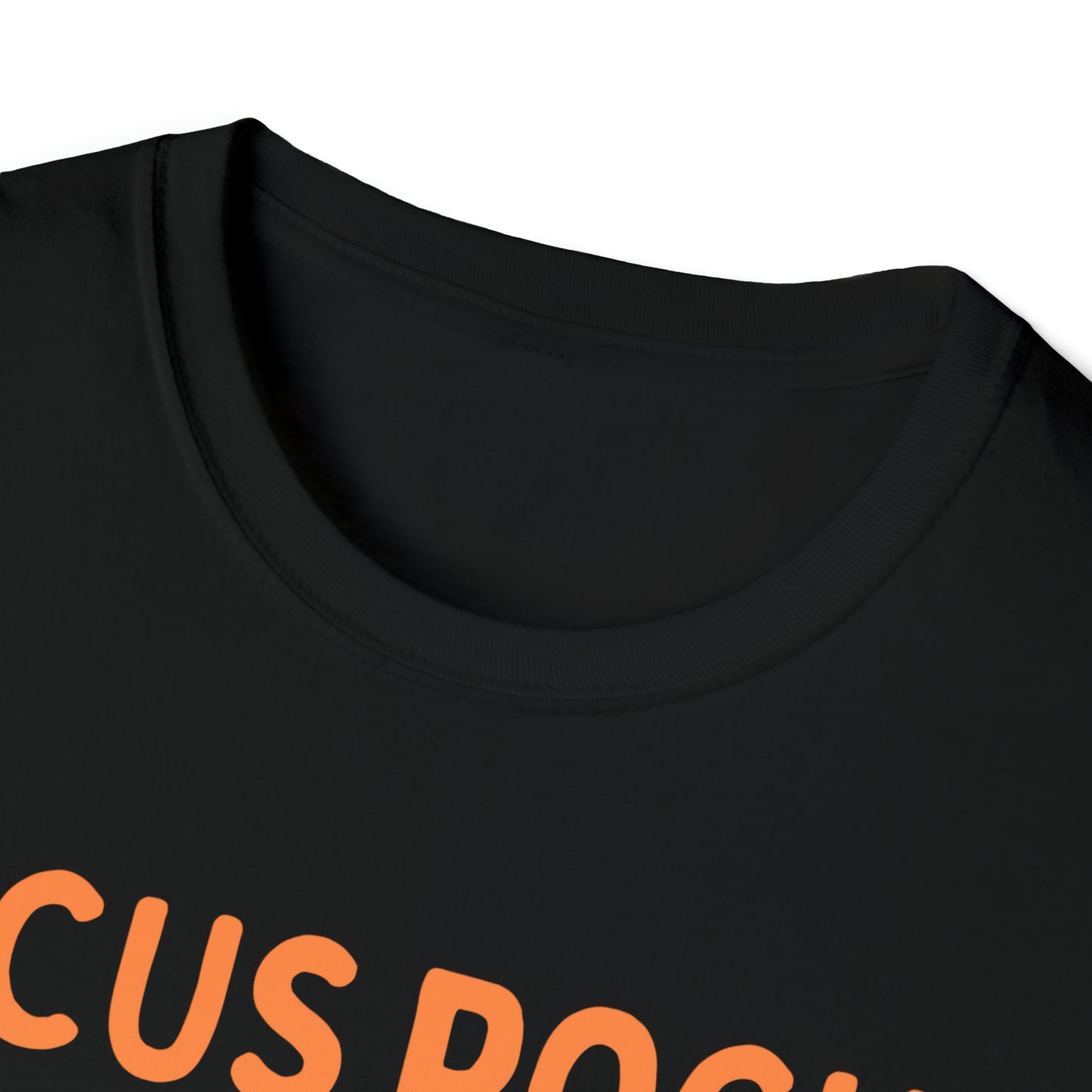 Halloween T-Shirt, Hocus Pocus Focus, Orange Text