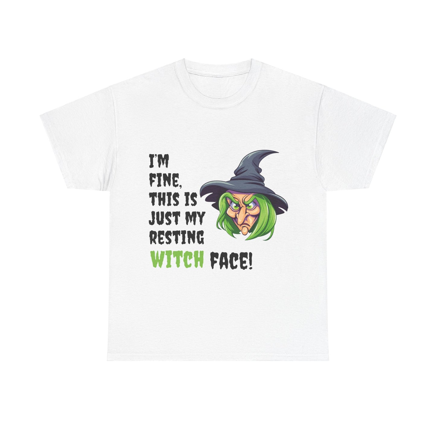 Halloween T - shirt - Resting Witch Face design - Front and Back Print