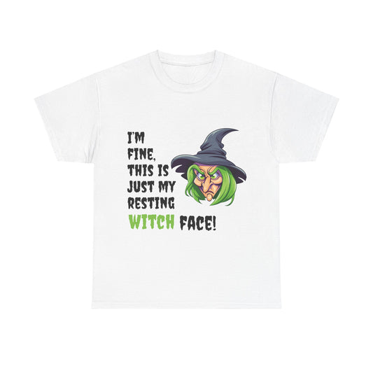 Halloween T - shirt - Resting Witch Face design - Front and Back Print