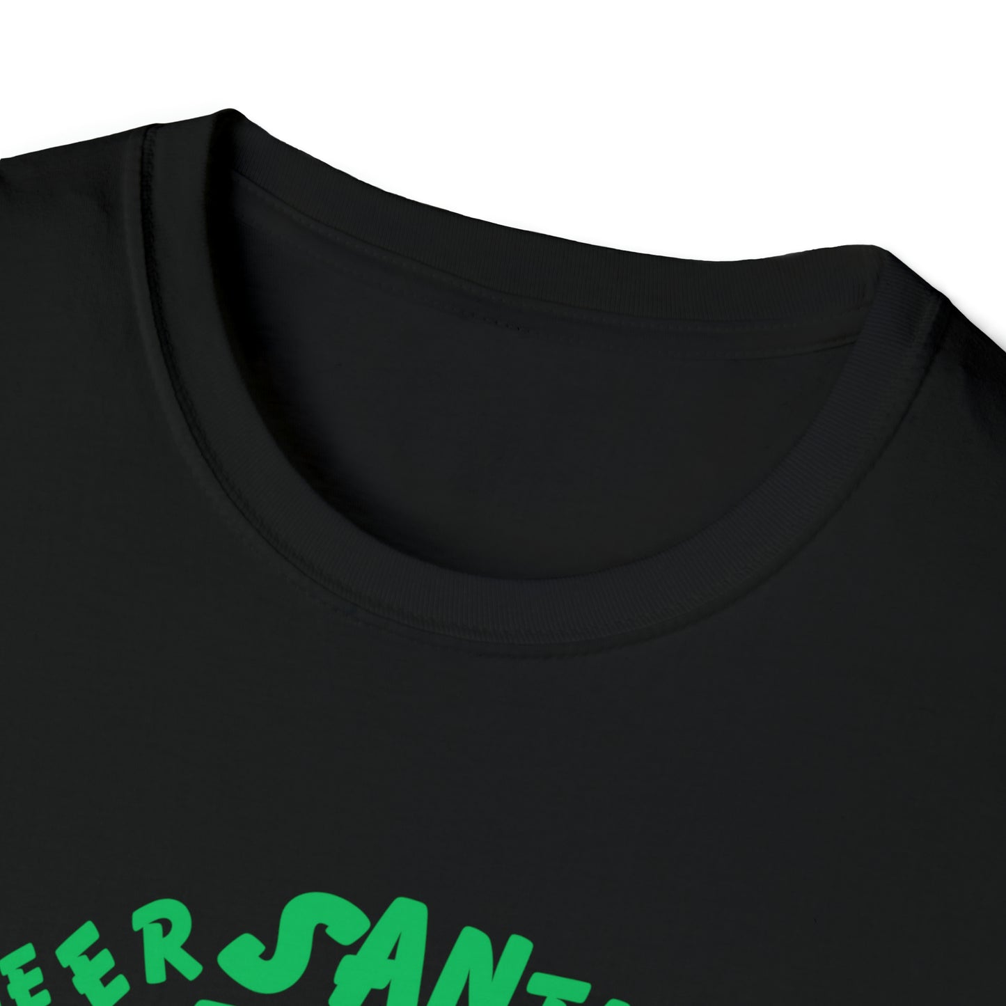 Christmas T-Shirt, Santa Face, Green Hat, Unisex
