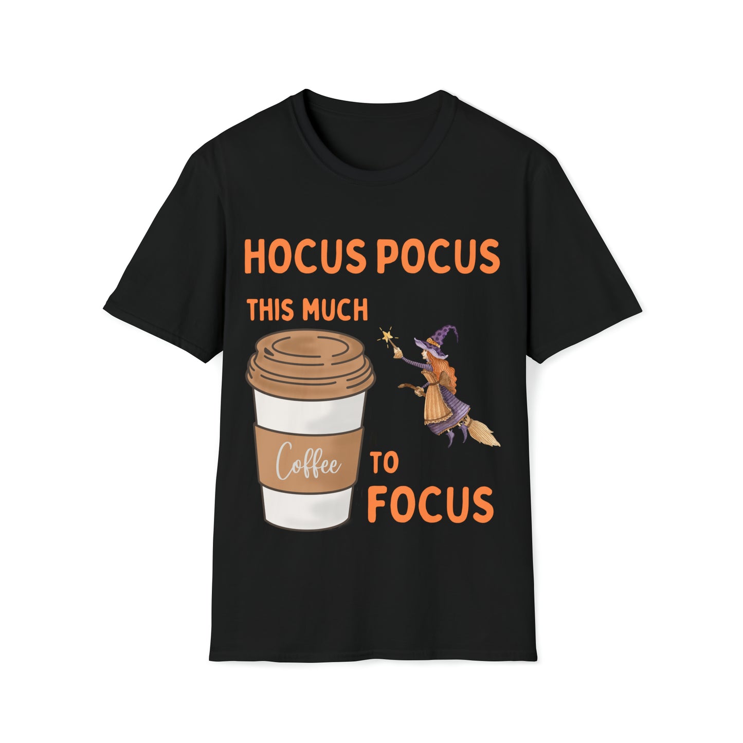 Halloween T-Shirt, Hocus Pocus Focus, Orange Text