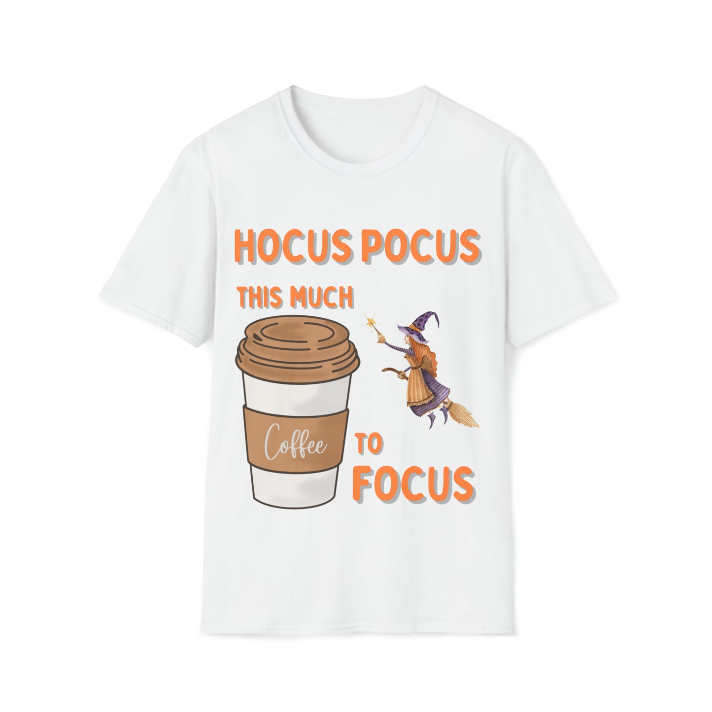 Halloween T-Shirt, Hocus Pocus Focus, Orange Text