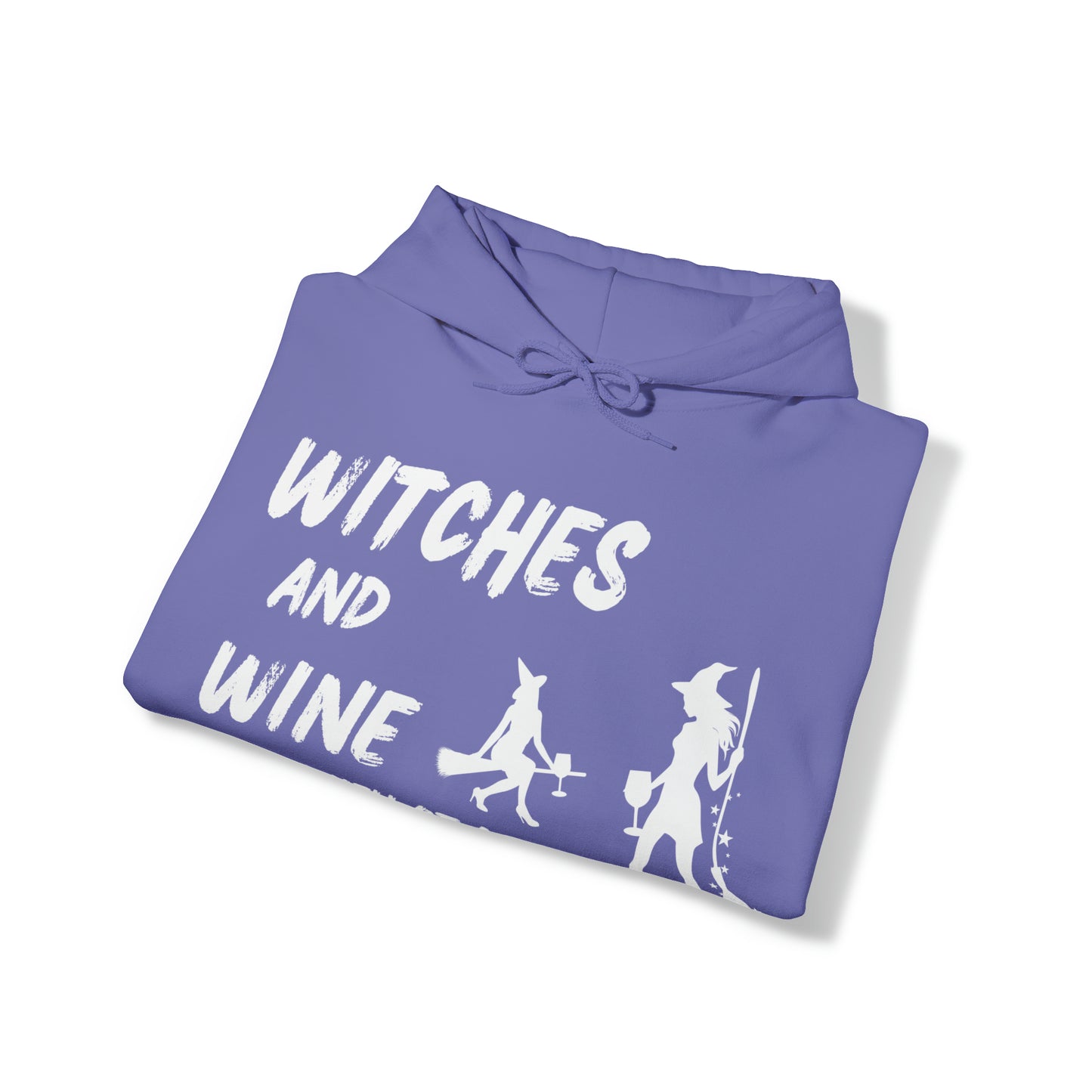 Halloween Hoodie, Witches and Wine, White Text