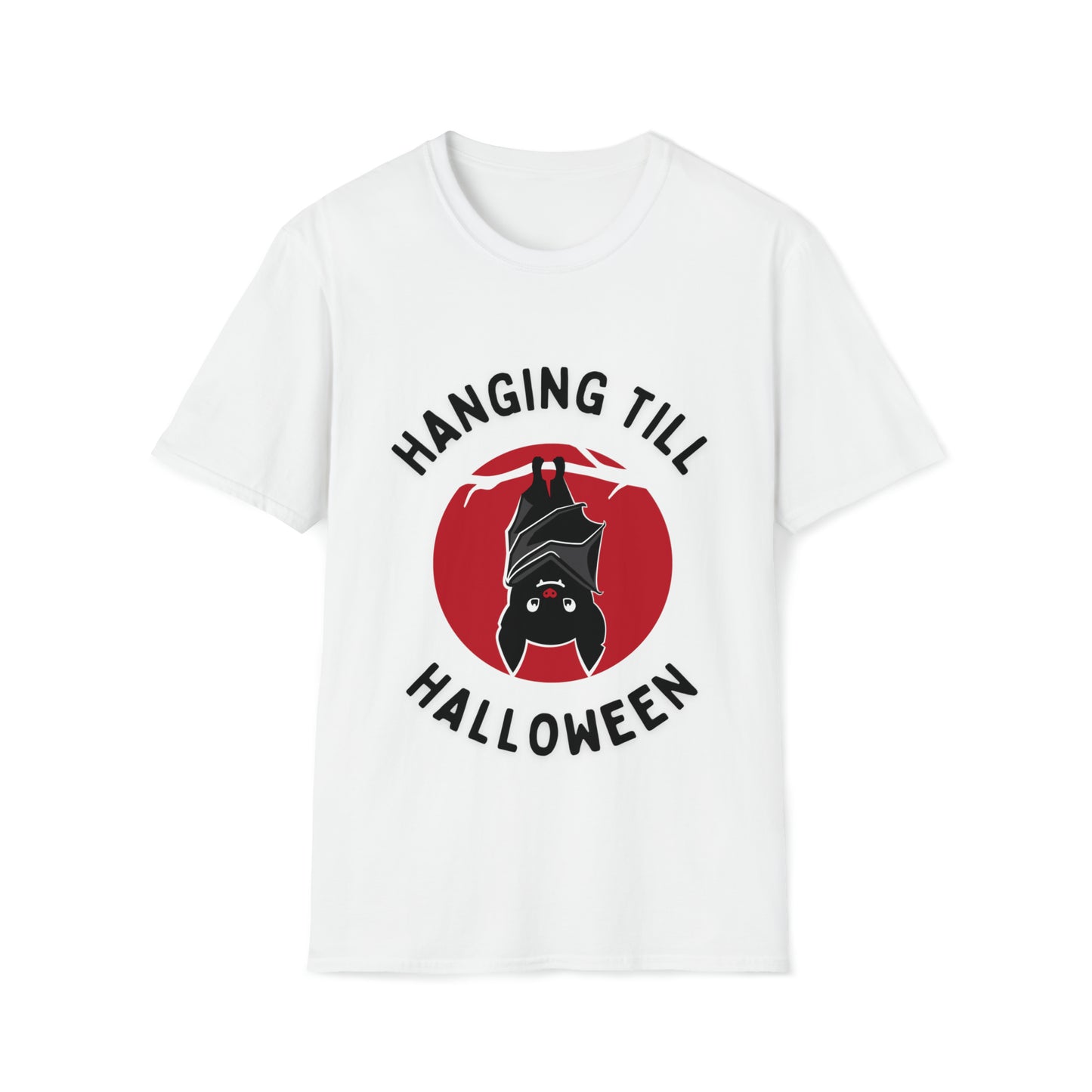 Halloween T-Shirt, Hanging Bat, Black Text