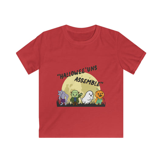 Kids Halloween T-Shirt, Hallowee'uns Assemble, Blended Print